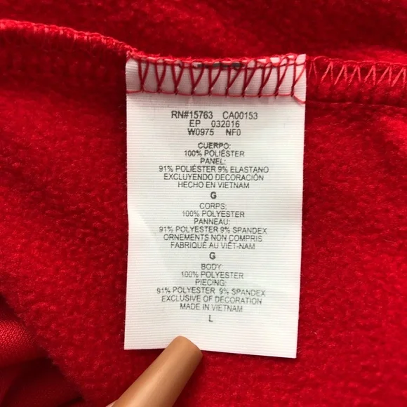 Champion Red & Purple Hooded Sweatshirt, Size L - Picture 7 of 8